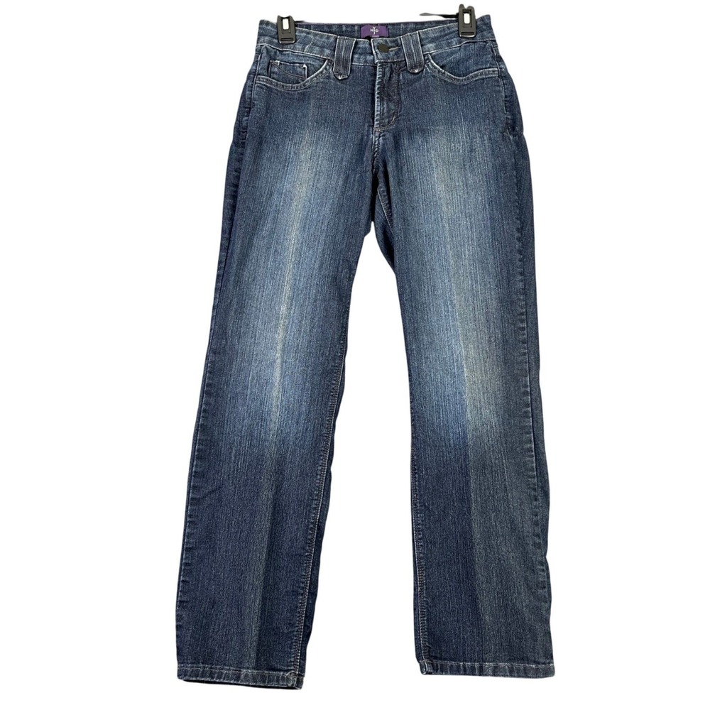 NYDJ Marilyn Straight Leg Dark Wash Jeans Denim Pants 4P Womens